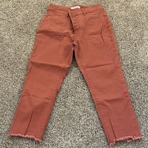 LOFT Utility Frayed Hem Pants 4P